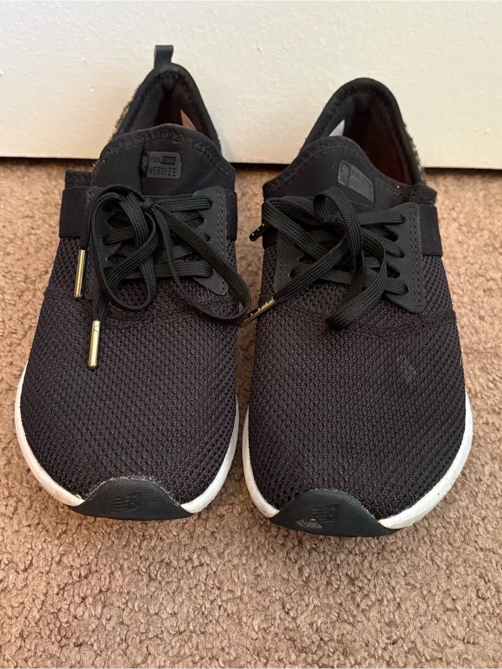 New Balance Black Athletic Sneaker with Leopard Accent - Picture 2 of 4